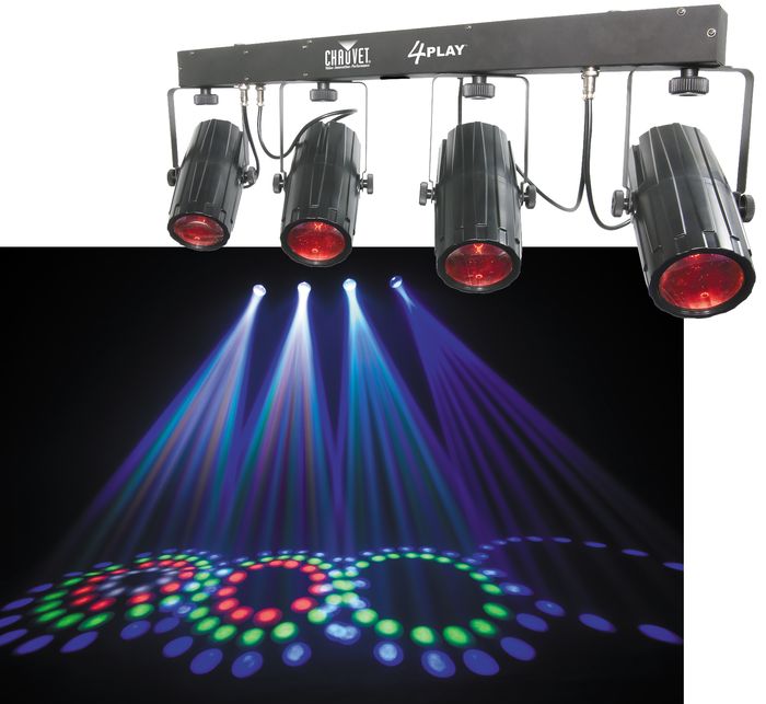 Venue Lighting Package with Tetra Control DMX Controller, Tetra 6 Wash  Lights, and DMX Cables