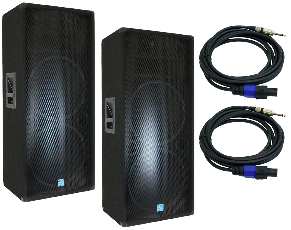 Trunk bibliotheek karton syndroom 2) Pro Audio Gemini DJ GSM-3250 Passive Dual 15" 2400 Watt PA Speakers with  $70 Speakon...