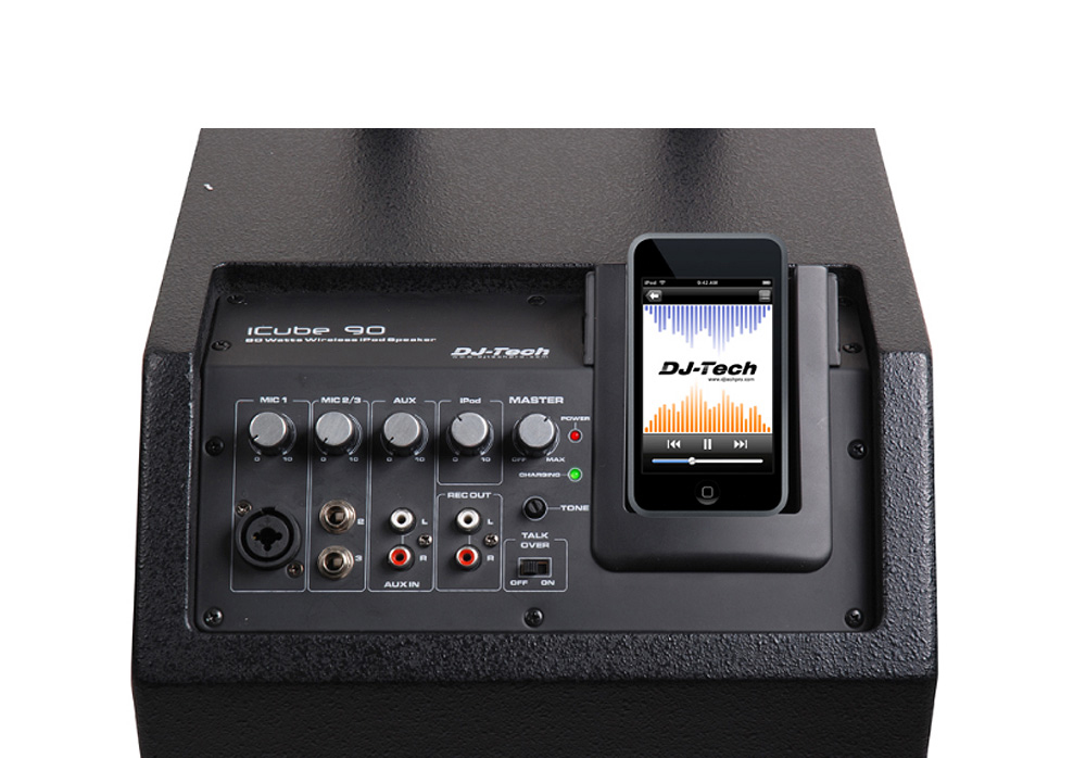 DJ Tech iCube 90 Wireless PA System with iPod Docking 80W 8