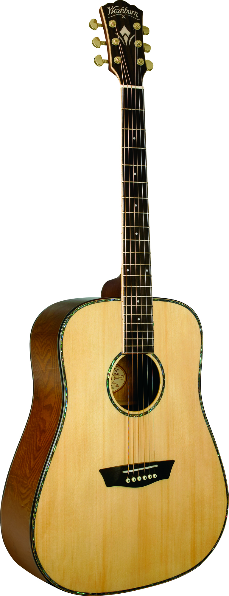 Washburn WD35S Augusta Series Acoustic Guitar w/ Abalone Rosette ...